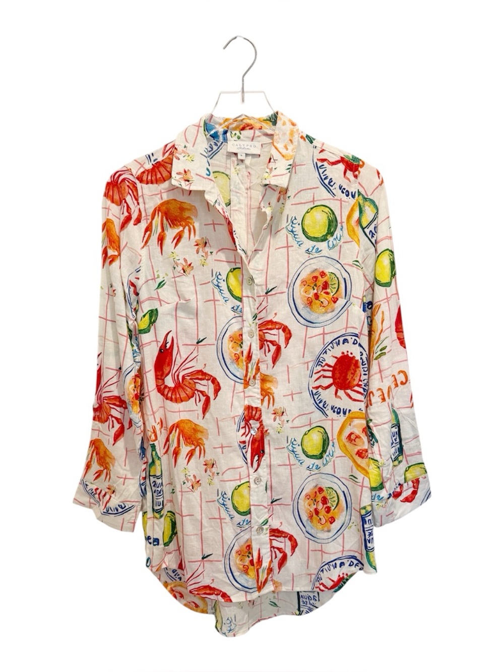 CALYPSO ST. BARTH Women’s Linen Blend Cafe Lobster Tunic Top Swim Coverup